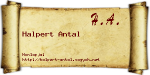 Halpert Antal névjegykártya